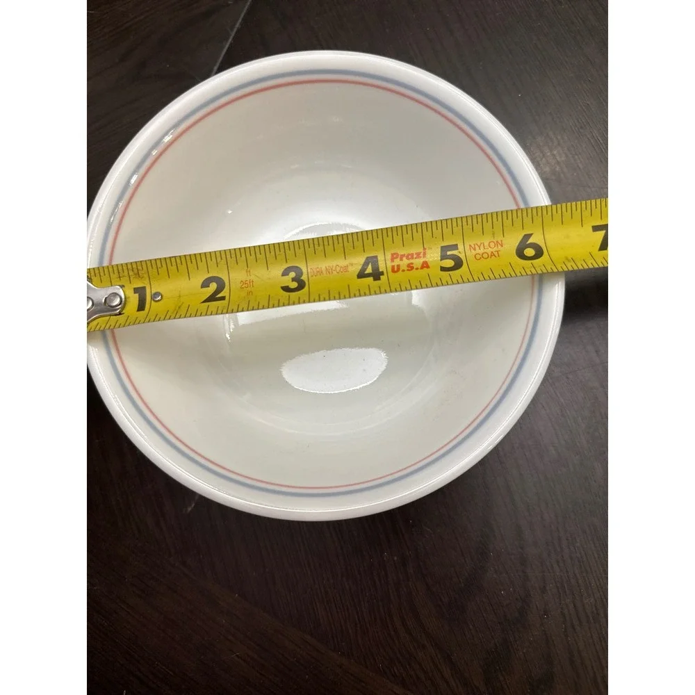 Corning‎ Ware Corelle Rosemarie Cereal Soup Bowl White Pink Blue Trim Vitrelle